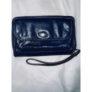 Coach Navy Leather Wristlet Wallet